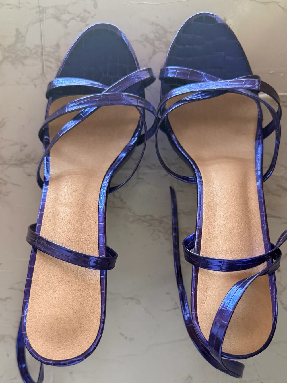 Metallic Purple Strappy Women’s Sandals